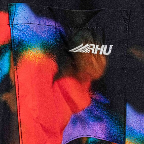 Zara RHUGI Abstract Art Short Sleeve Button Shirt XL Streetwear Collab - Picture 3 of 8